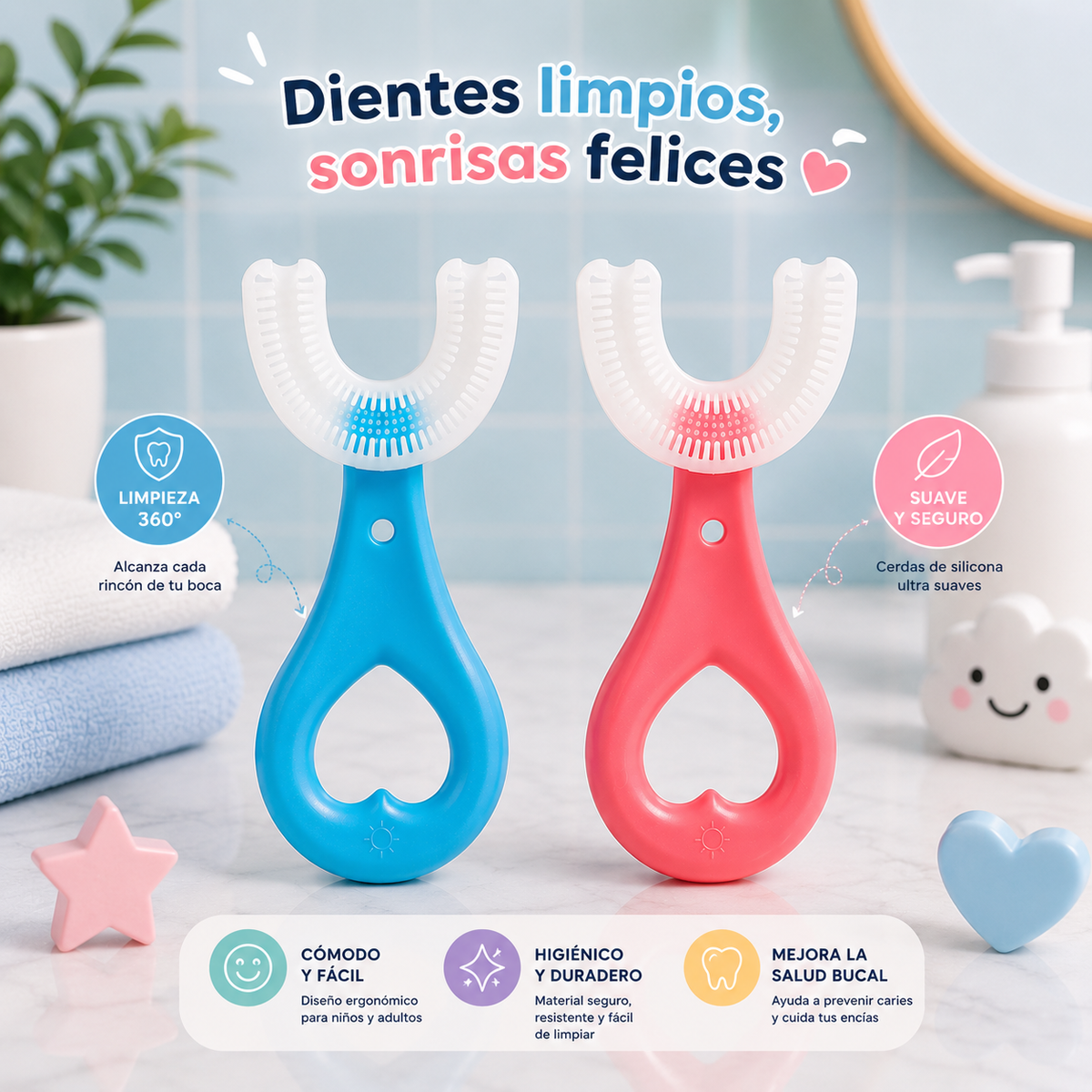 CEPILLO PARA NIÑOS EN FORMA DE U